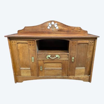 Léon Jallot (1874-1967) Buffet époque Art Nouveau En Chêne