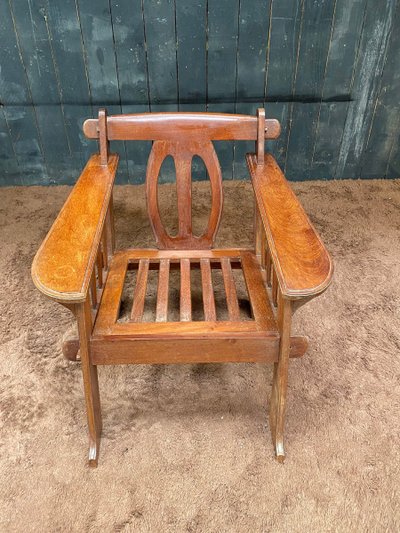 Pair of Arts and Crafts Style Teak Armchairs