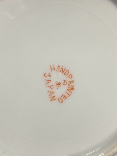 Servizio da tè in porcellana giapponese Satsuma con decorazione di draghi e geishe in litofane