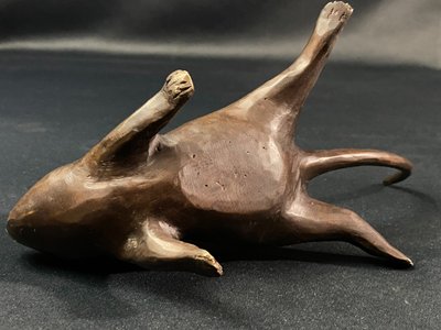 Soggetto in bronzo con grande topo o ratto in bronzo fine XIX secolo Giappone Meiji
