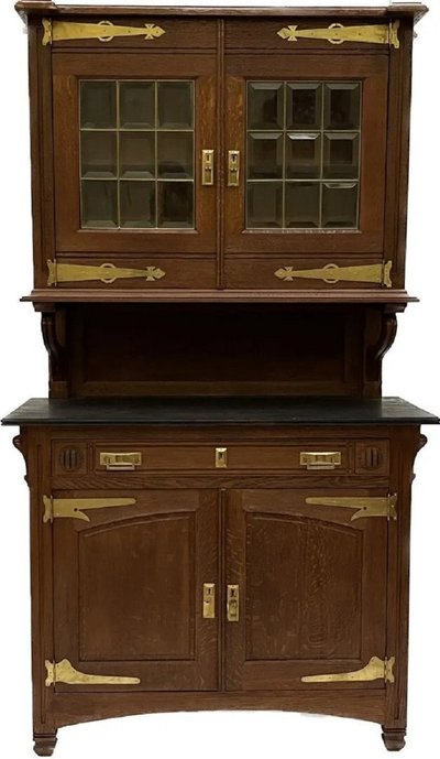 Art Nouveau Oak Buffet Circa 1900 In The Style Of Gustave Serrurier Bovy