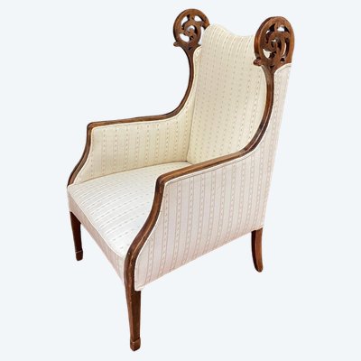 Original Bergere A Oreilles En Acajou , England Circa 1900