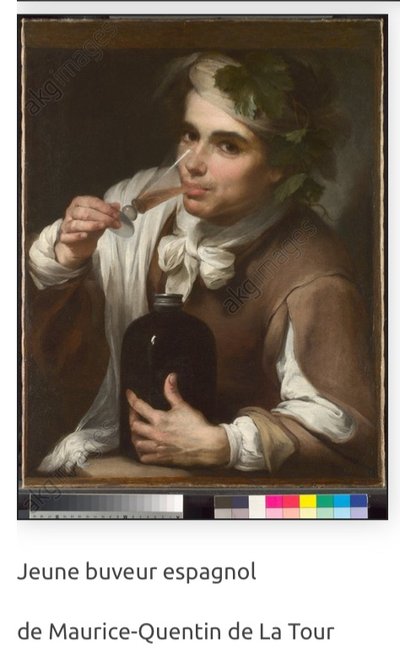 "Der junge spanische Trinker". Pastell Mitte des 20. Jahrhunderts nach M. Quentin de La Tour.