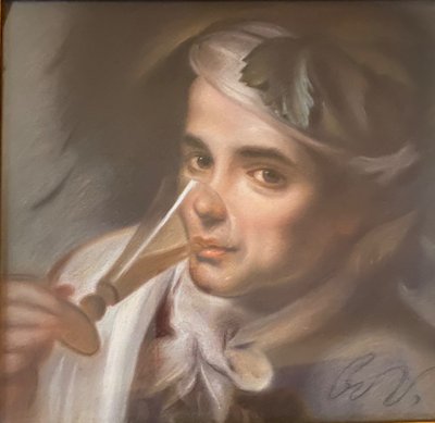 "Der junge spanische Trinker". Pastell Mitte des 20. Jahrhunderts nach M. Quentin de La Tour.