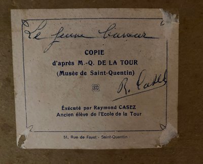 "Der junge spanische Trinker". Pastell Mitte des 20. Jahrhunderts nach M. Quentin de La Tour.