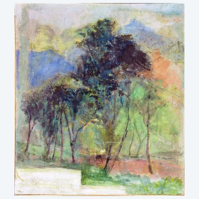 René Schlosser painting on canvas circa 1980