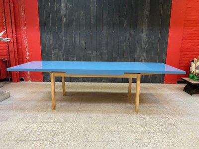 Interesting Elm And Laminate Reconstruction Table Circa 1950