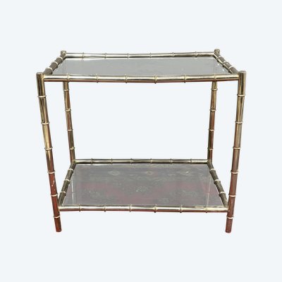 Table basse en « faux bambou » au design des années 70