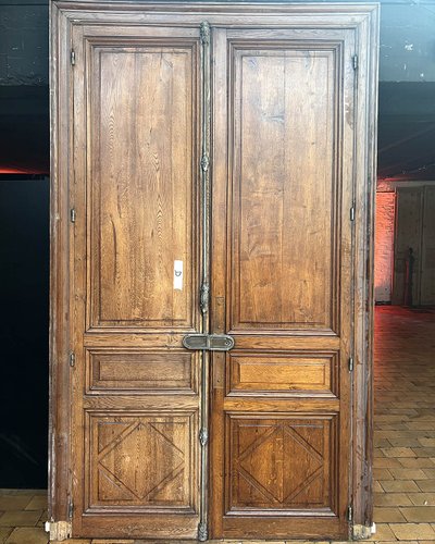 Double porte avec bâti en chêne 175,5×290 cm