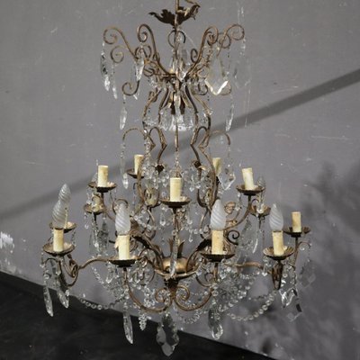 Antico Lampadario a gocce Liberty