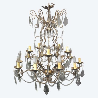 Antico Lampadario a gocce Liberty