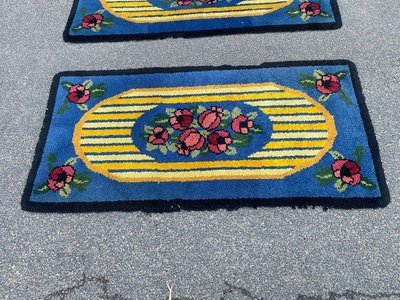 Paire De Tapis Art Deco En Laine, Circa 1930