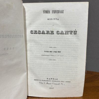 Collection complète de l'« Histoire universelle » de Cesare Cantù - Édition napolitaine de 1847