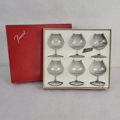 Set of 6 Baccarat crystal cognac glasses