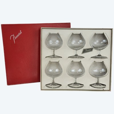 Set of 6 Baccarat crystal cognac glasses