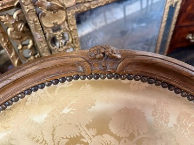 PAIR OF CABRIOLETS LOUIS XV - 18th century, stamped Guillaume BOUCAULT
