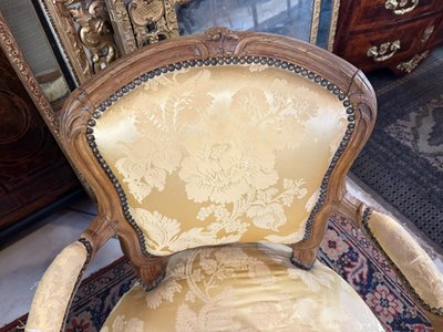PAIR OF CABRIOLETS LOUIS XV - 18th century, stamped Guillaume BOUCAULT