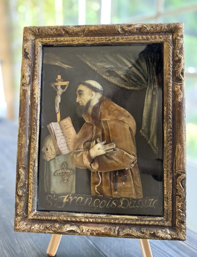 Saint François D'assise - Dressed wax - 18th century