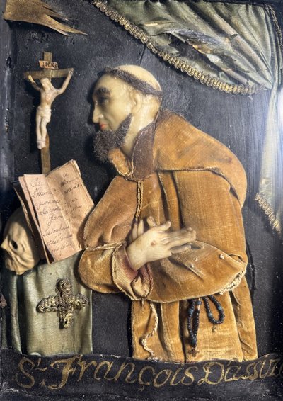 Saint François D'assise - Dressed wax - 18th century