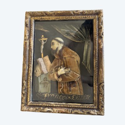 Saint François D'assise - Dressed wax - 18th century