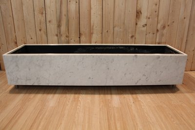 Large 1960's Style Knoll Marble And Steel Planter Brush