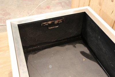 Large 1960's Style Knoll Marble And Steel Planter Brush