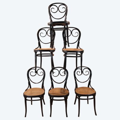 Set Of 6 Thonet Chairs N°2 Napoléon III