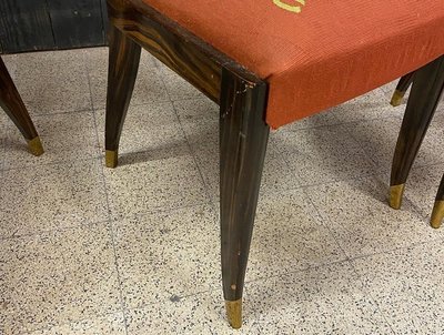 Baptistin Spade, rara suite di 8 sedie Art Déco con arazzo 1930/1940 circa