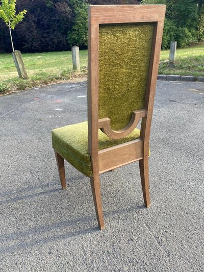suite de 7 chaises art deco en chêne dans le style de Maurice Jallot, André Arbus, circa 1940