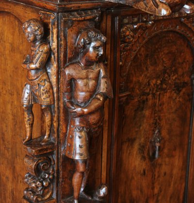 Genoese Cabinet Called Stipo From The Renaissance Period In Walnut - 16th Century