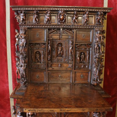 Genoese Cabinet Called Stipo From The Renaissance Period In Walnut - 16th Century
