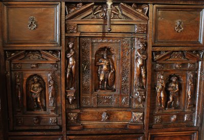 Genoese Cabinet Called Stipo From The Renaissance Period In Walnut - 16th Century