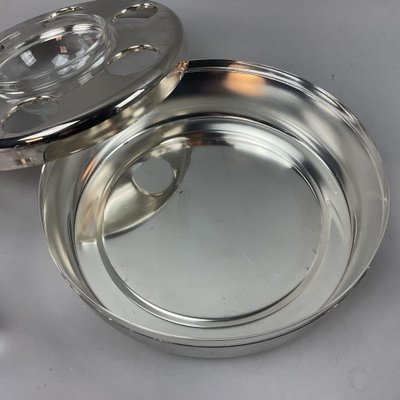 Silver-plated vodka and caviar set