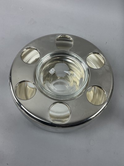 Silver-plated vodka and caviar set