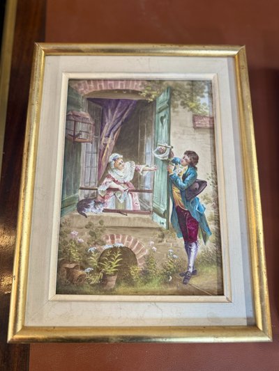 PAIR OF PORCELAIN TABLES 19th century signed E.DARTAN