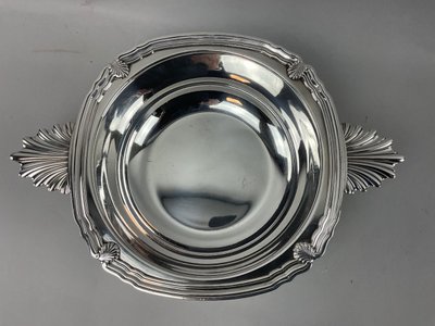 Metal vegetable dish, silver-plated, Christophe, Vendôme model