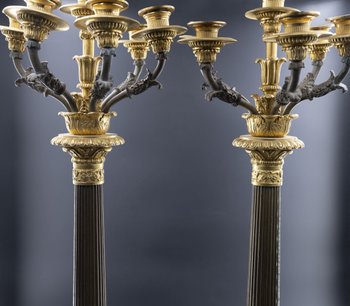Paire De Candélabres, XIXe Siècle
