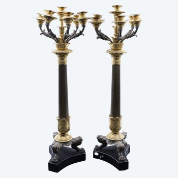 Paire De Candélabres, XIXe Siècle