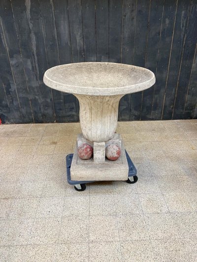 1 Grande bacino da giardino in cemento Art Déco 1930 circa