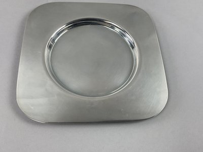 Pair of art deco silver-plated metal coasters