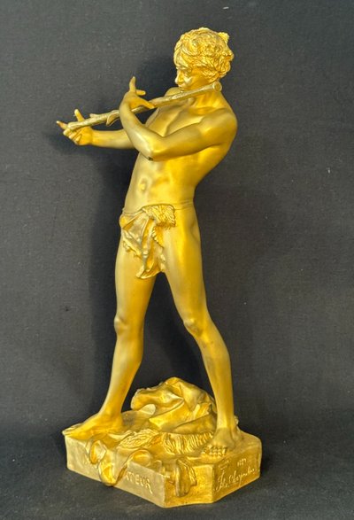 Scultura in bronzo dorato - Félix Charpentier "L'improvisateur" - Colin et Cie