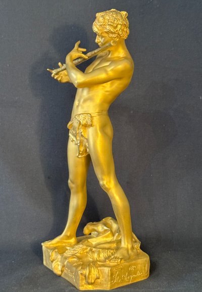 Scultura in bronzo dorato - Félix Charpentier "L'improvisateur" - Colin et Cie