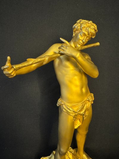 Scultura in bronzo dorato - Félix Charpentier "L'improvisateur" - Colin et Cie