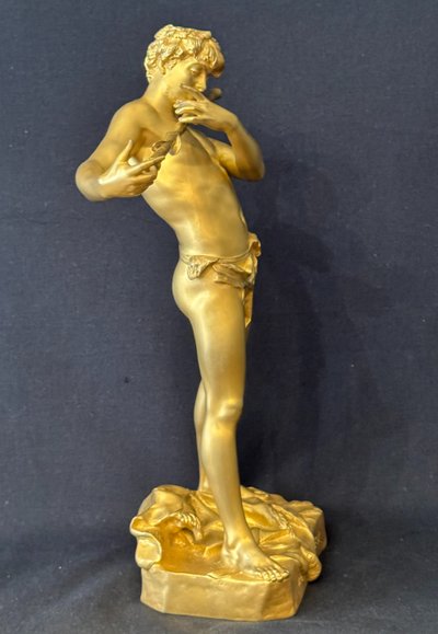 Scultura in bronzo dorato - Félix Charpentier "L'improvisateur" - Colin et Cie