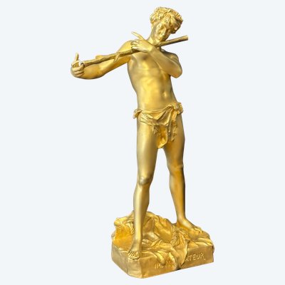 Scultura in bronzo dorato - Félix Charpentier "L'improvisateur" - Colin et Cie