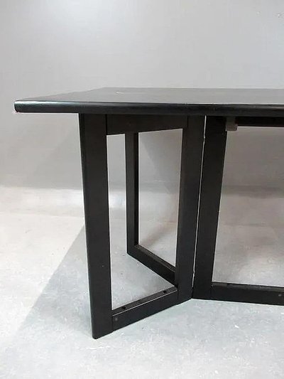Grande Table/console En Bois Noirci, Attribué A Ligne Roset, Circa 1970/1980