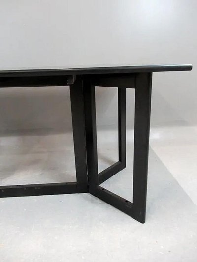 Grande Table/console En Bois Noirci, Attribué A Ligne Roset, Circa 1970/1980