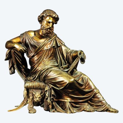 Amédée-Donatien Doublemard Bronzeskulptur Sokrates XIXᵉ Jahrhundert