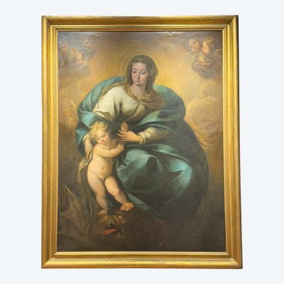 Carlo Francesco Nuvolone (Milan, 1609 - 1662) "Vierge à l'enfant"