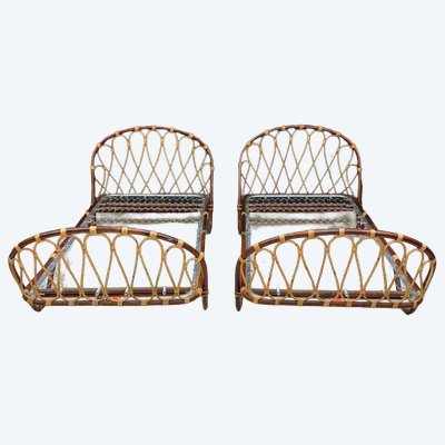 2 Ondaflex Bamboo Beds, Italy, Circa 1950/1960